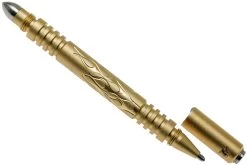 Rick Hinderer Investigator Pen Flames Brass/Messing, Bead Blasted, Tactical Pen -Udendørs Værktøjsbutik HRK INVP FL BBB 02 rick hinderer knives