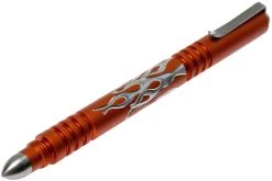 Rick Hinderer Investigator Pen Flames Aluminium Matte Orange, Tactical Pen -Udendørs Værktøjsbutik HRK INVP FL MO 03 rick hinderer knives