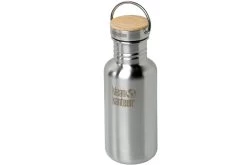 Klean Kanteen Reflect 530 Ml Water Bottle With Bamboo Cap, Brushed Stainless