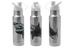 Klean Kanteen Insulated Kid Classic Narrow 1008786 Bottle With Sports Cap Mr Shark, 355 ML