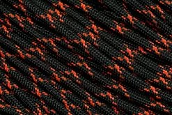 Knivesandtools 550 Paracord Type III, Colour: Black & Neon Orange X - 50 Ft (15.24 Meters)