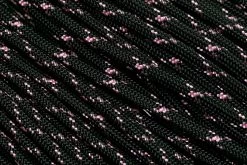 Knivesandtools 550 Paracord Type III, Colour: Black & Rose Pink X - 50 Ft (15.24 Meters)