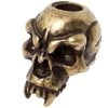 Schmuckatelli Fang Skull Bead Black Roman Brass Oxidized