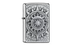 Zippo Compass Emblem 2005350, Brushed Chrome, Lighter