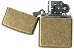 Zippo Flat Bottom Antique Brass 60001567, Lighter -Udendørs Værktøjsbutik ZP201FB 000120 03 zippo