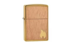 Zippo Woodchuck Mahogany Emblem Brushed Brass 29901-000002, Lighter